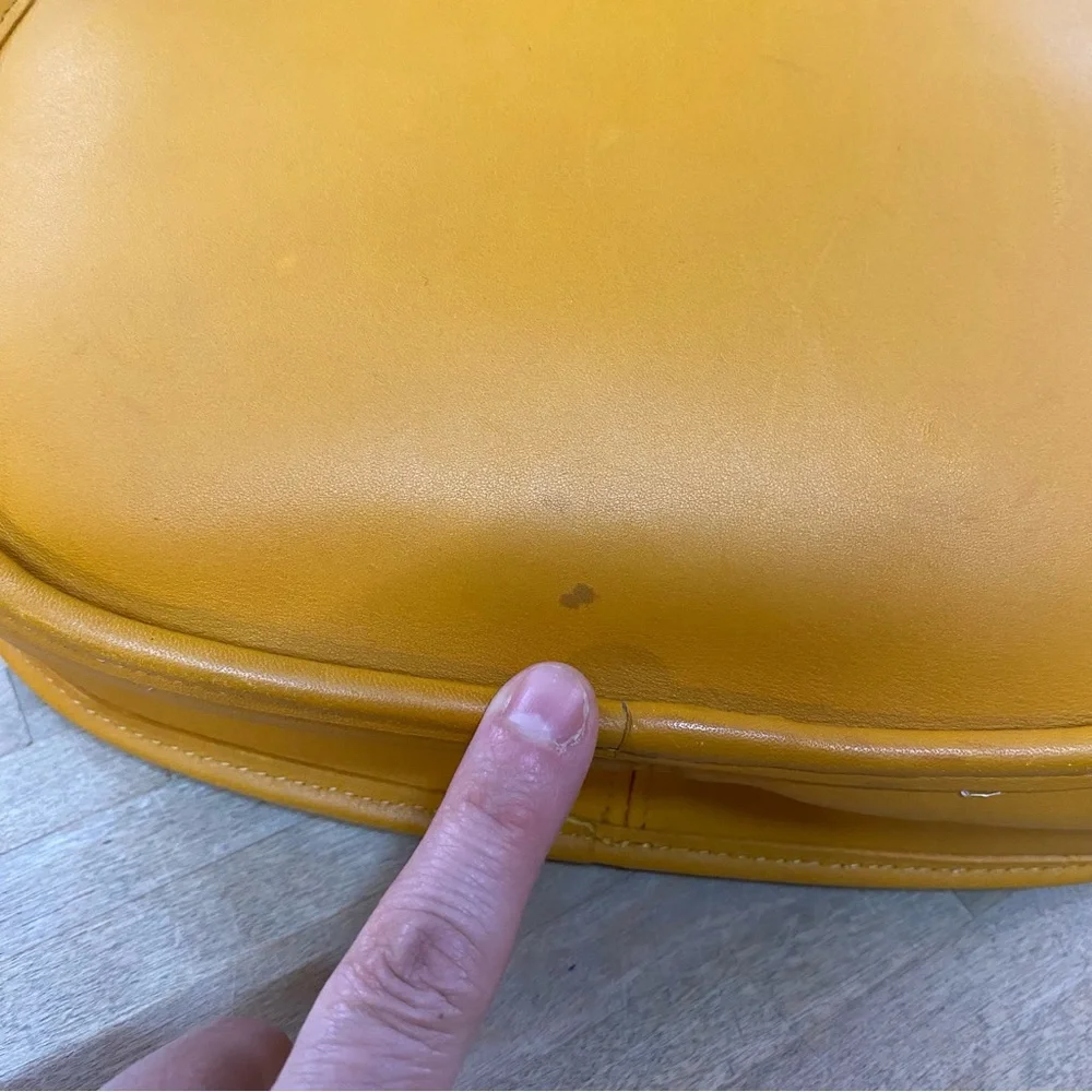 COACH Rare Vintage Ergo Flap Shoulder Bag Golden Yellow - Picture 5 of 9